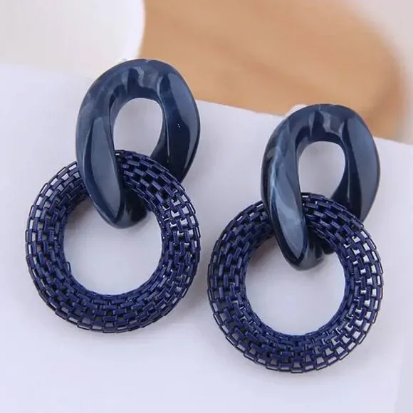 Blue Acrylic earrings - Picture 1 of 5
